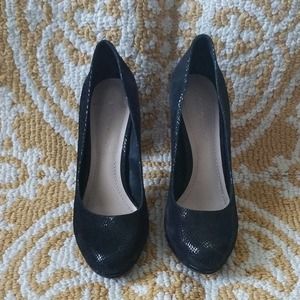 Bcbgeneration Black Snakeskin Tobin Pumps Heels 8b - image 1